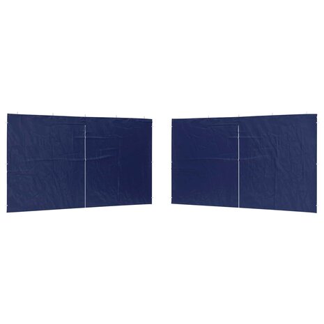 Partytent Zijwand 2 st 400 x 195 cm Blauw PE en staal 2