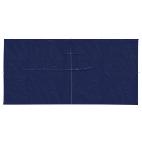 Partytent Zijwand 2 st 400 x 195 cm Blauw PE en staal 3