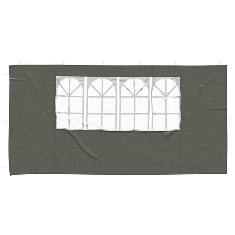Partytent Zijwand 2 st 400 x 195 cm Antraciet PE en staal 3
