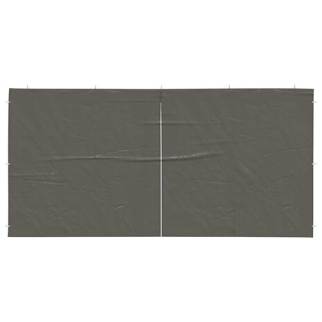 Partytent Zijwand 2 st 400 x 195 cm Antraciet PE en staal 3