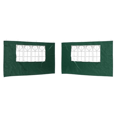 Partytent Zijwand 2 st 400 x 195 cm Groen PE en staal 2