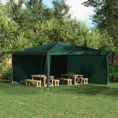 Partytent Zijwand 2 st 400 x 195 cm Groen PE en staal 1