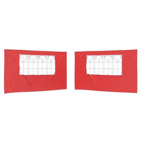 Partytent Zijwand 2 st 400 x 195 cm Rood PE en staal 2