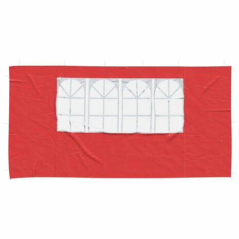 Partytent Zijwand 2 st 400 x 195 cm Rood PE en staal 3