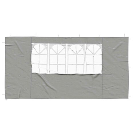 Partytent Zijwand 2 st 400 x 195 cm Lichtgrijs PE en staal 3