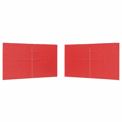Partytent Zijwand 2 st 400 x 195 cm Rood PE en staal 2