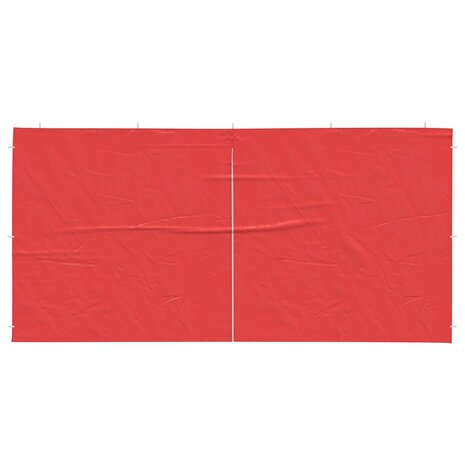 Partytent Zijwand 2 st 400 x 195 cm Rood PE en staal 3