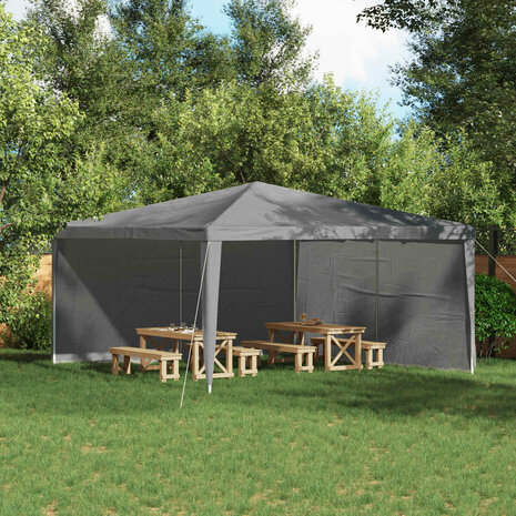 Partytent Zijwand 2 st 400 x 195 cm Lichtgrijs PE en staal 1