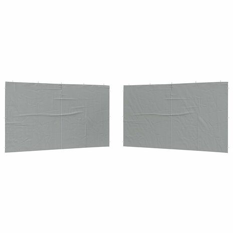 Partytent Zijwand 2 st 400 x 195 cm Lichtgrijs PE en staal 2