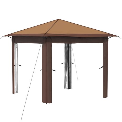 Gazebo zonder Zijwand 2,6 x 2,6 m Beige en Bruin 2