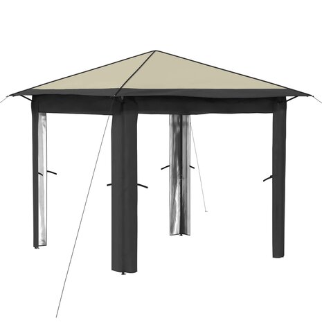 Gazebo zonder Zijwand 2,6 x 2,6 m Cr&egrave;me en Antraciet 2