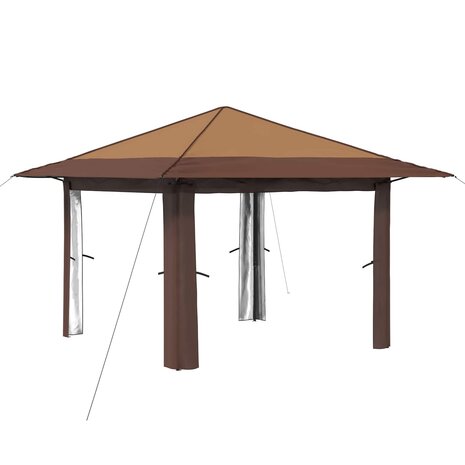 Gazebo zonder Zijwand Beige en Bruin 2