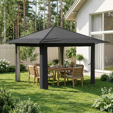Gazebo zonder Zijwand Lichtgrijs en antracietkleurig 1