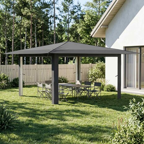 Paviljoen zonder Zijwand 4 x 4 m Lichtgrijs en antracietkleurig 1