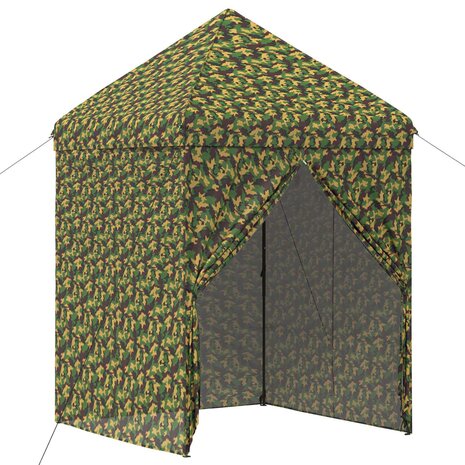 Tent met 4 Zijwanden 2,9 x 2,9 m Leger Camouflage 2
