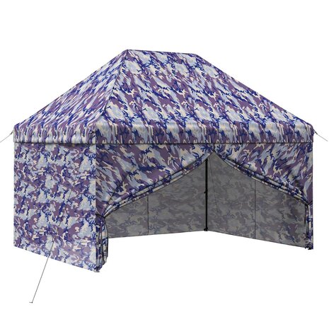 Pop-up Gazebo met 4 Zijwanden 2,95 x 4,1 m Blauw Camouflage 2