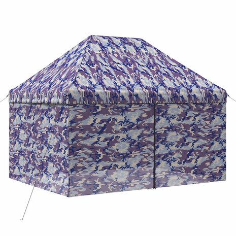 Pop-up Gazebo met 4 Zijwanden 2,9 x 4,3 m Blauw Camouflage 3