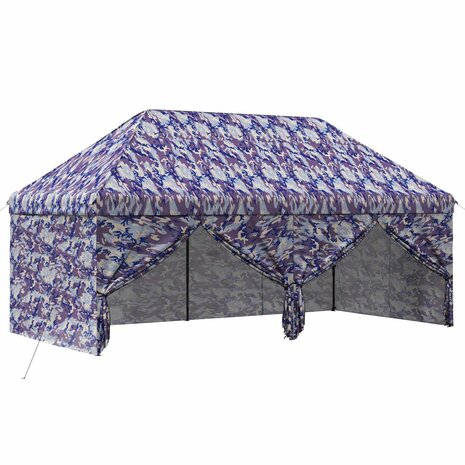 Pop-up Gazebo met 4 Zijwanden 3 x 6 m Blauw Camouflage 2