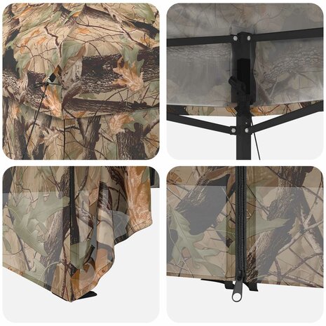 Pop-up Gazebo met 4 Zijwanden 3 x 4,5 m Bos Camouflage 8