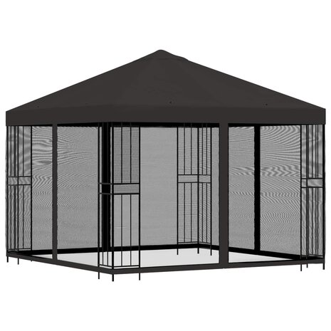 Tuin Gazebo met Zijwanden 3 x 3 m Antracietkleurig 3