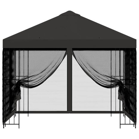 Tuin Gazebo met Zijwanden 3 x 3 m Antracietkleurig 5