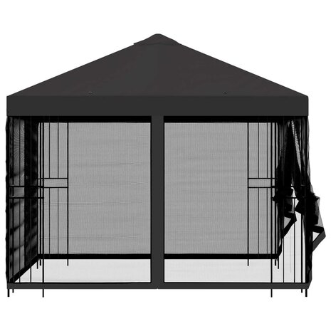 Tuin Gazebo met Zijwanden 3 x 3 m Antracietkleurig 6