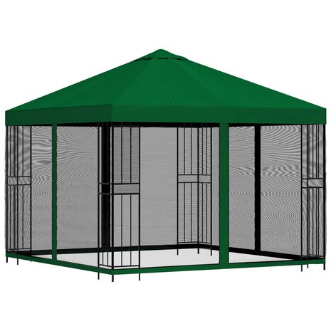 Tuin Gazebo met Zijwanden 3 x 3 m Groen Polyester en staal 3
