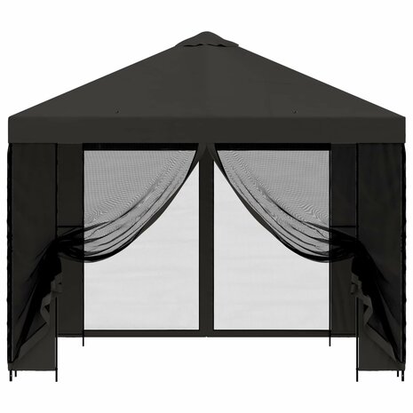 Tuin Gazebo met Zijwanden 3 x 3 m Antracietkleurig 5