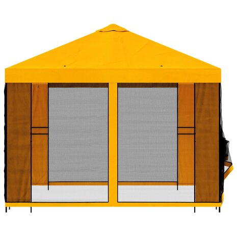 Tuin Gazebo met Zijwanden 3 x 3 m Geel Polyester en staal 6