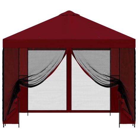 Tuin Gazebo met Zijwanden 3 x 3 m Bordeauxrood 5