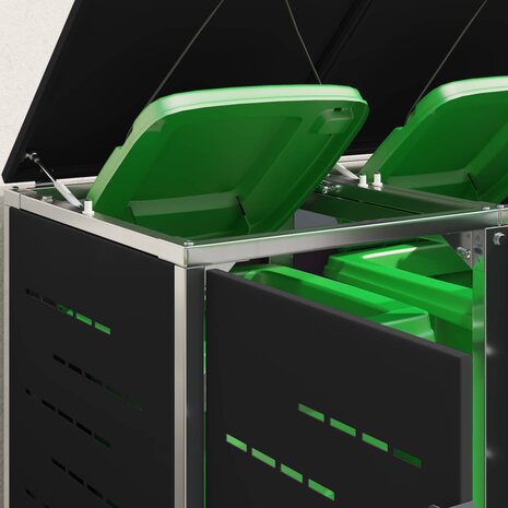 Containerombouw for 2 Bins 240L Roestvrij staal Zwart 5