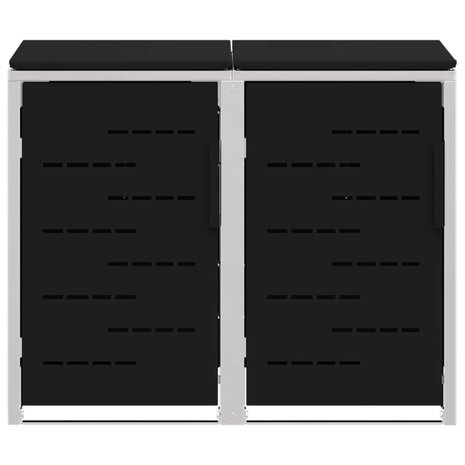 Containerombouw for 2 Bins 240L Roestvrij staal Zwart 7