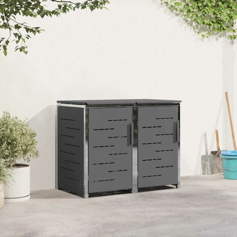Containerombouw for 2 Bins 240L Roestvrij staal 1