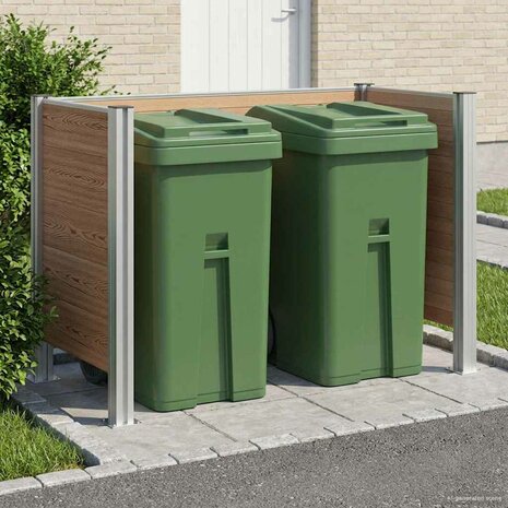 Afvalbak Schutting Bruin 161 x 85 x 115 cm Aluminium en WPC 1