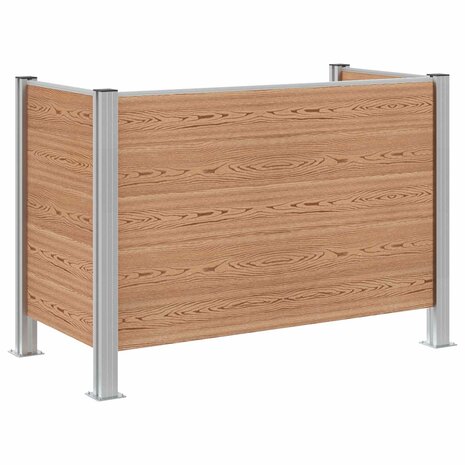 Afvalbak Schutting Bruin 161 x 85 x 115 cm Aluminium en WPC 2