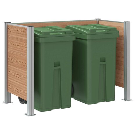 Afvalbak Schutting Bruin 161 x 85 x 115 cm Aluminium en WPC 3