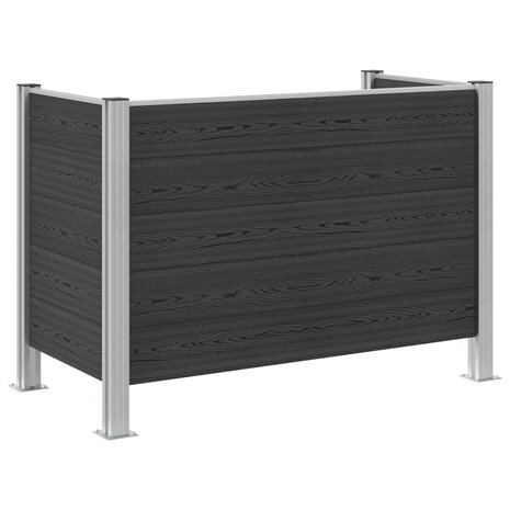 Afvalbak Schutting Grijs 161 x 85 x 115 cm Aluminium en WPC 2