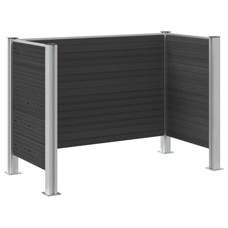 Afvalbak Schutting Grijs 161 x 85 x 115 cm Aluminium en WPC 6