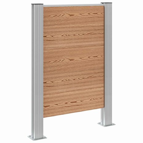 Afvalbak Schutting Bruin 85 x 12 x 115 cm Aluminium en WPC 2