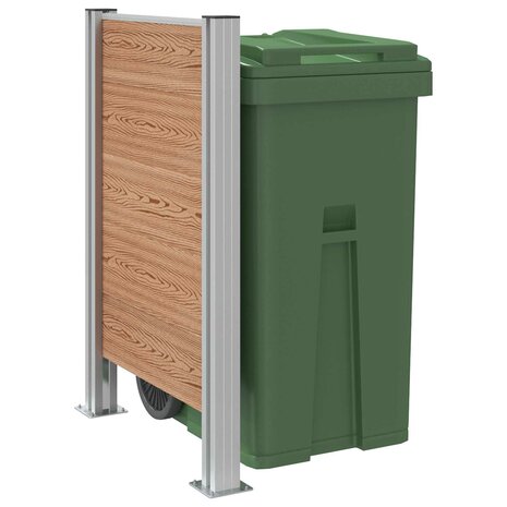 Afvalbak Schutting Bruin 85 x 12 x 115 cm Aluminium en WPC 3