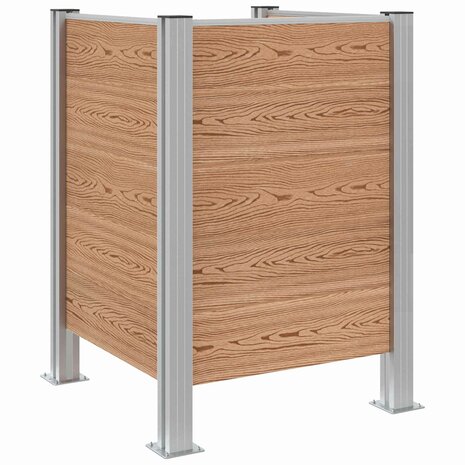Afvalcontainer ombouw Bruin 85 x 85 x 115 cm Aluminium en WPC 2