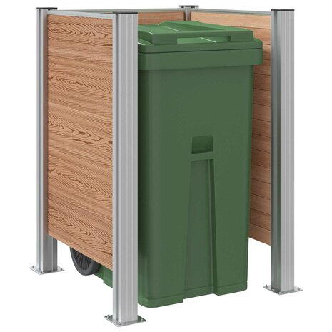 Afvalcontainer ombouw Bruin 85 x 85 x 115 cm Aluminium en WPC 3