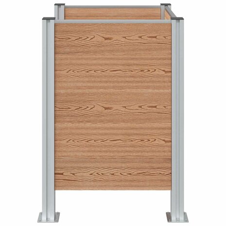Afvalcontainer ombouw Bruin 85 x 85 x 115 cm Aluminium en WPC 5