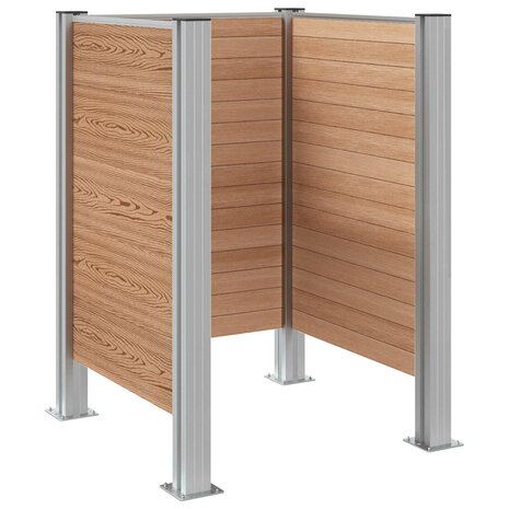 Afvalcontainer ombouw Bruin 85 x 85 x 115 cm Aluminium en WPC 6