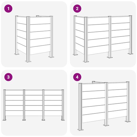 Afvalcontainer ombouw Bruin 85 x 85 x 115 cm Aluminium en WPC 9