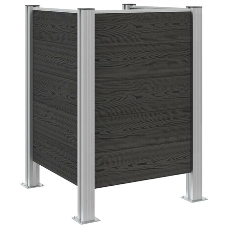 Afvalbak Schutting Grijs 85 x 85 x 115 cm Aluminium en WPC 2