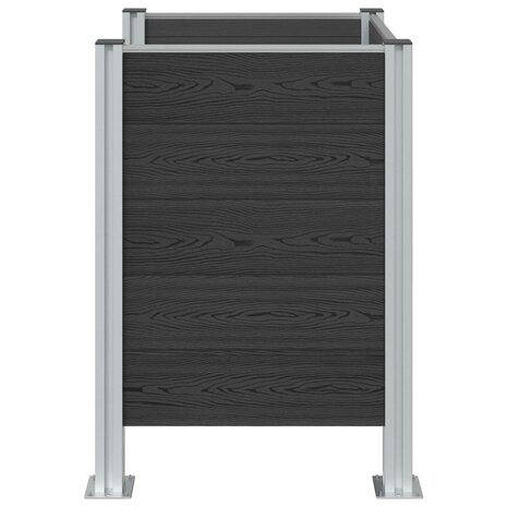 Afvalbak Schutting Grijs 85 x 85 x 115 cm Aluminium en WPC 5