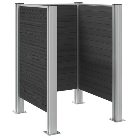 Afvalbak Schutting Grijs 85 x 85 x 115 cm Aluminium en WPC 6