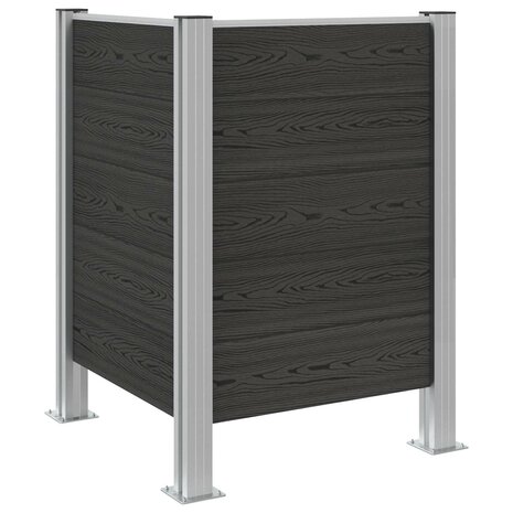 Afvalbak Schutting Grijs 85 x 85 x 115 cm Aluminium en WPC 2