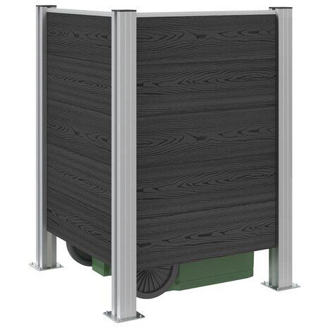 Afvalbak Schutting Grijs 85 x 85 x 115 cm Aluminium en WPC 3